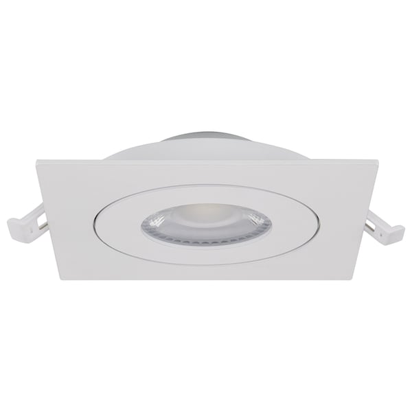 LED Direct Wire Downlight Gimbaled, 9 Watt CCT Selectable, 4 Inch Square, Remote Driver, White